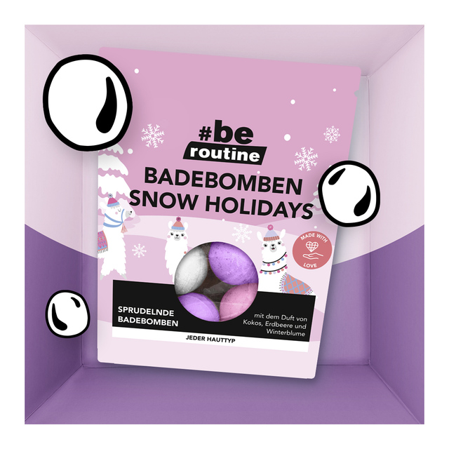 #b.e. routine Badekugel-Mix Snow Holidays, 300 g
