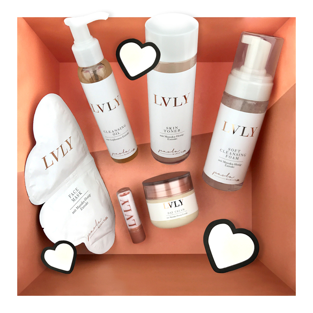 LVLY Soft Cleansing Foam, Skin Toner, Day Cream, Cleansing Oil, Lip Balm, Face Mask
