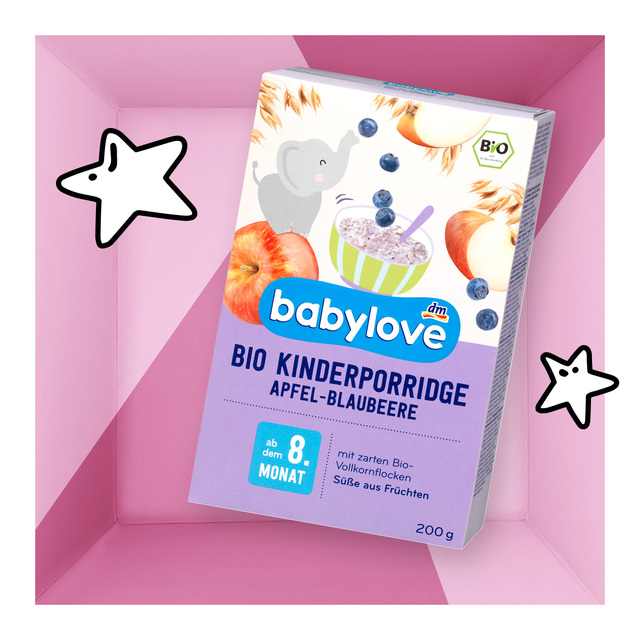 babylove Bio Kinderporridge Apfel-Blaubeere ab dem 8. Monat