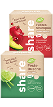 festes Shampoo Granatapfel & Avocado und feste Dusche Limette & Zitronengras